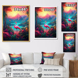 Pink Flamingo In Tropical Landscape - Flamingo Wall Decor