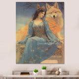 Cosmic Fox With Mystical Woman - Fox Wall Art Prints