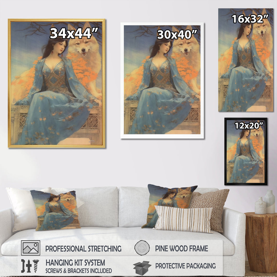 Cosmic Fox With Mystical Woman - Fox Wall Art Prints