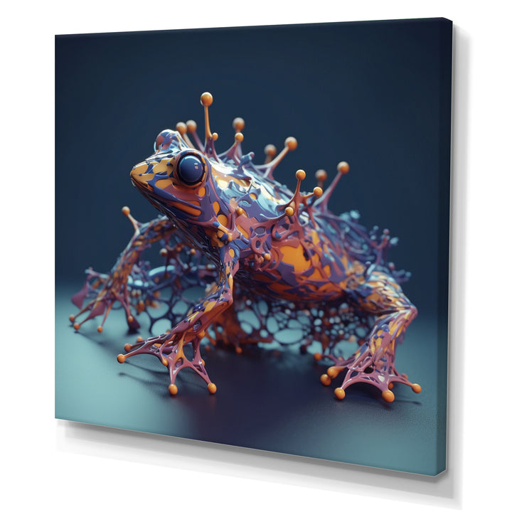 Neon Frog - Frog Framed Canvas Art