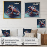 Neon Frog - Frog Framed Canvas Art