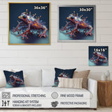 Neon Frog - Frog Framed Canvas Art