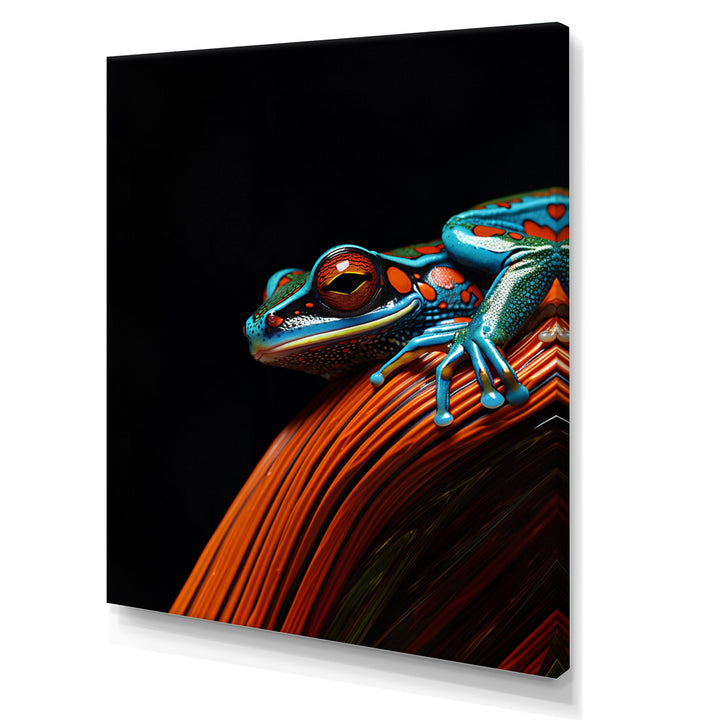 Portrait Of Pinstriped Tree Frog Wildlife - Frog Home Decor Art