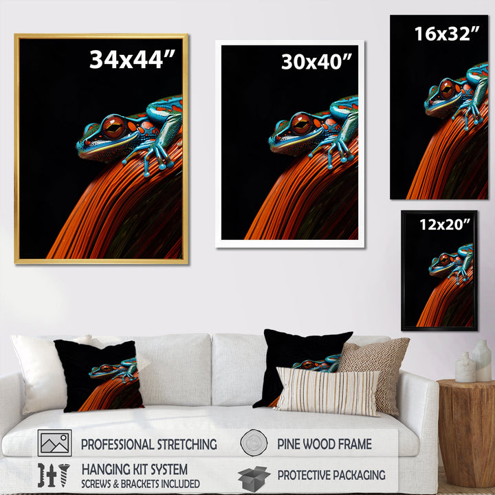 Portrait Of Pinstriped Tree Frog Wildlife - Frog Home Decor Art