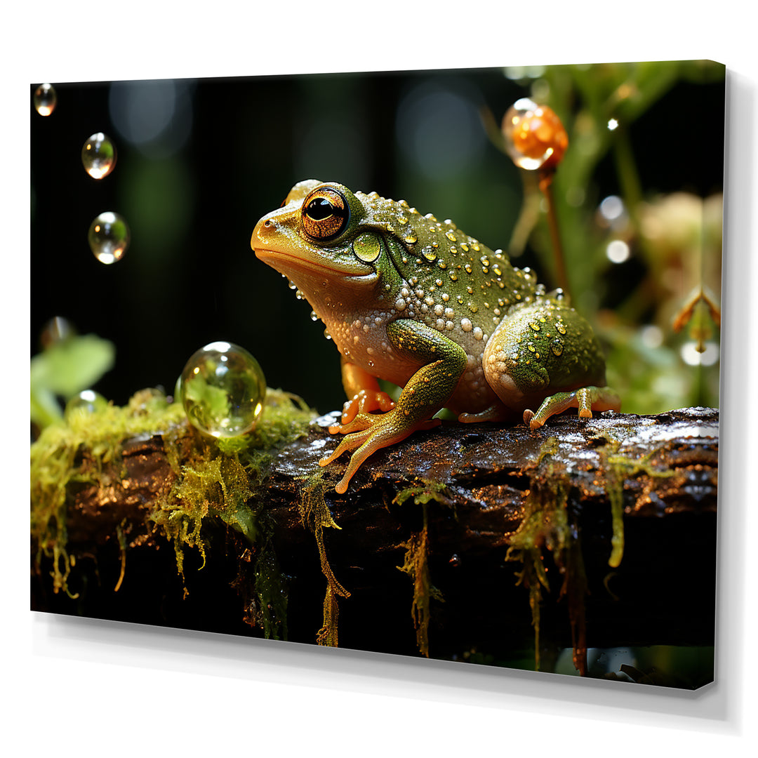 Portrait Of Green Frog Nature Photography - Frog Bedroom Wall Art