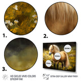 Golden Pony In Flower Meadow - Horse Wall Art Prints