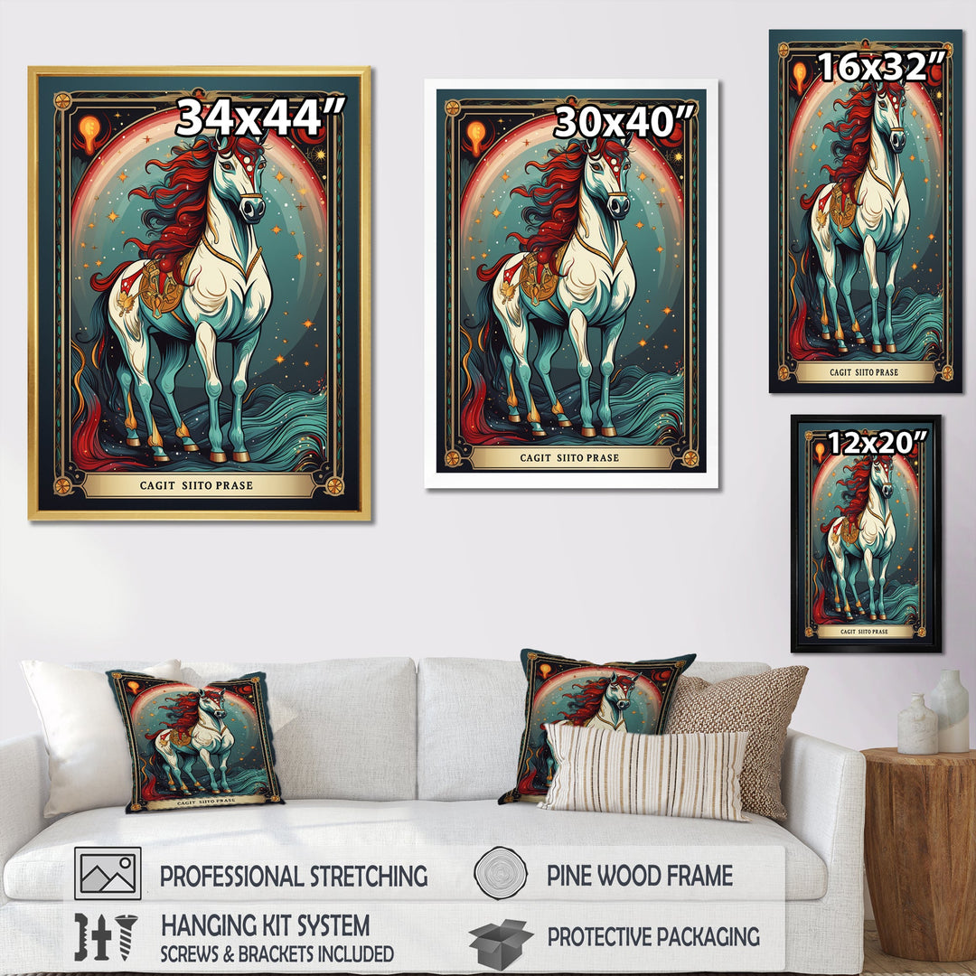 White Red Majestic Horse - Horse Canvas Wall Art