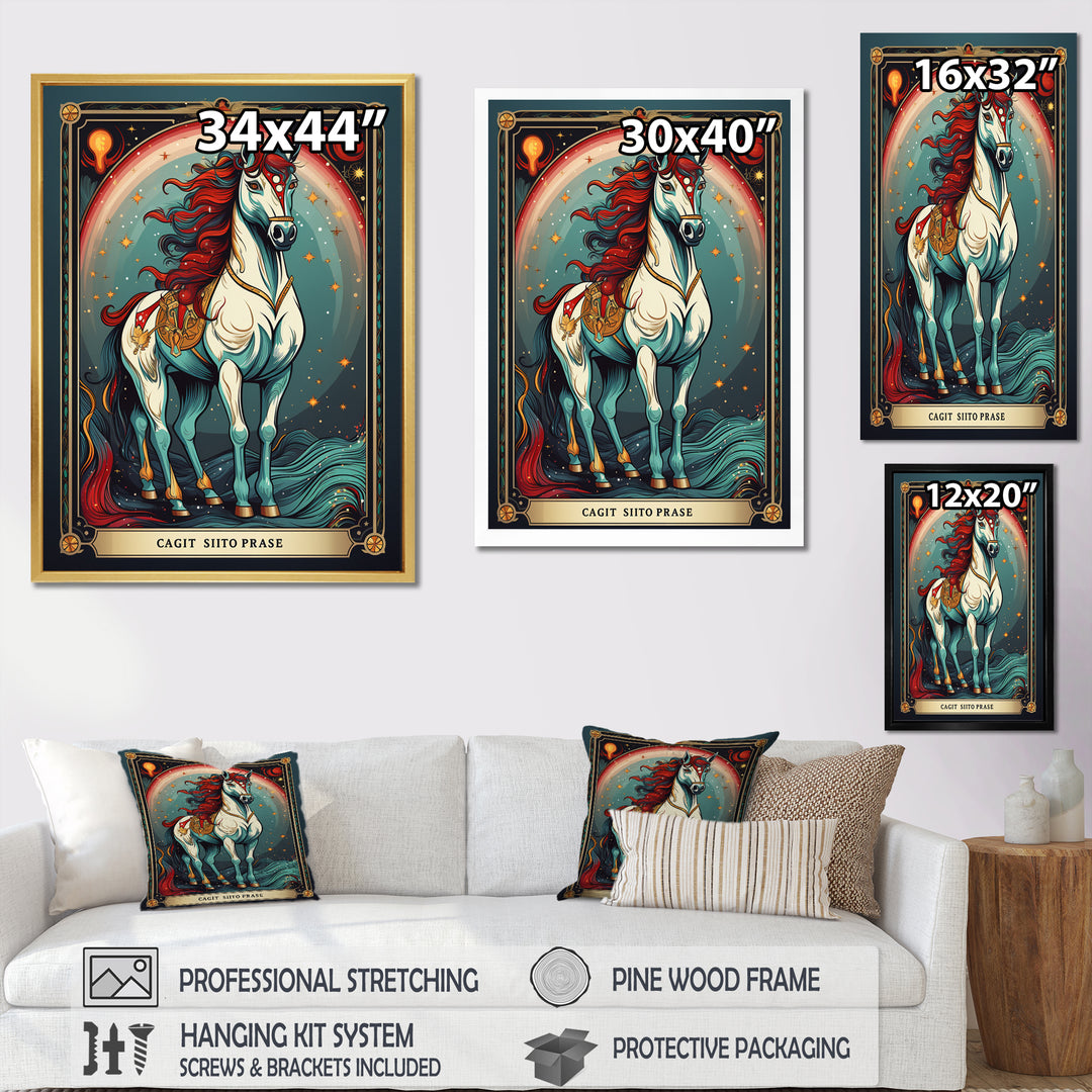White Red Majestic Horse - Horse Canvas Wall Art