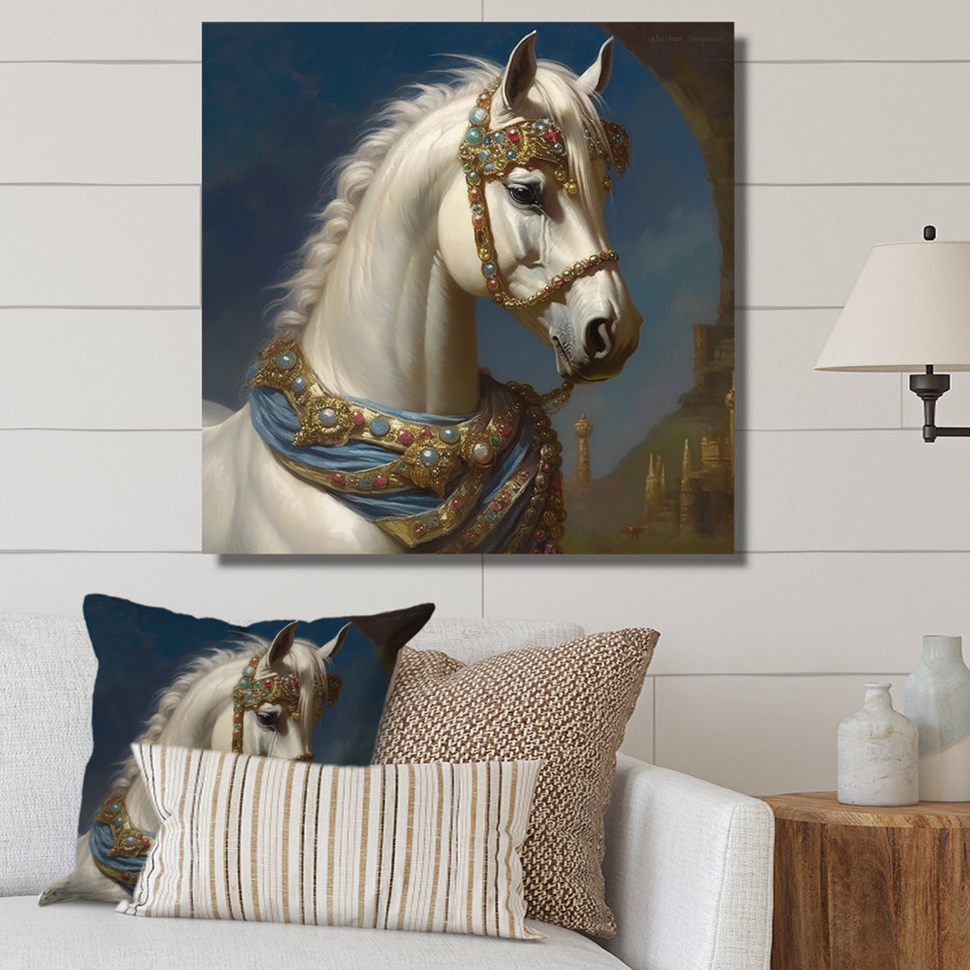 Portrait Of Majestic White Horse - White Horse Wall Art