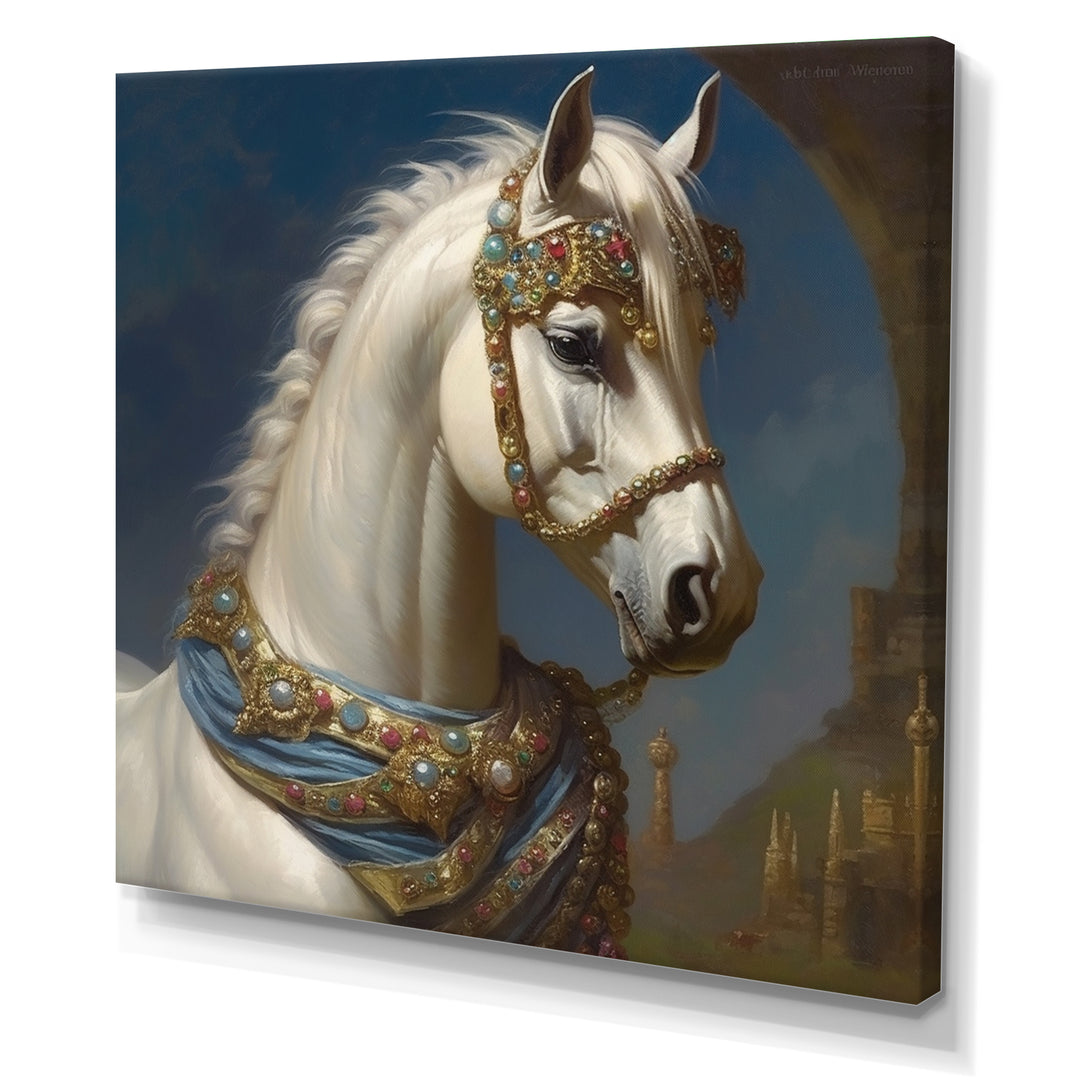 Portrait Of Majestic White Horse - White Horse Wall Art