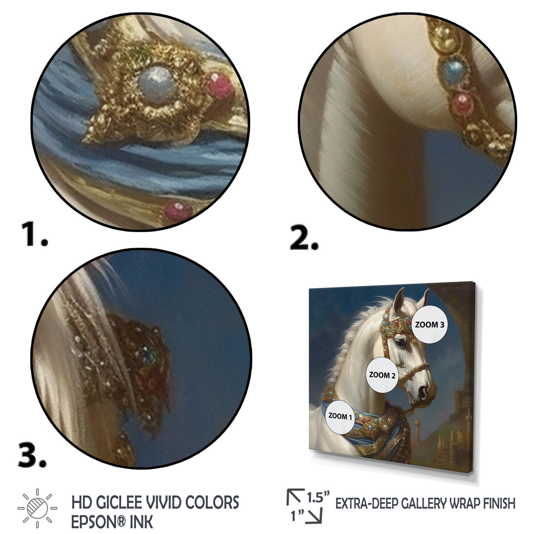 Portrait Of Majestic White Horse - White Horse Wall Art