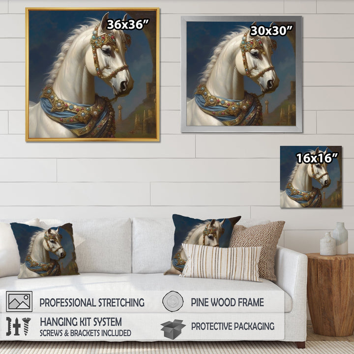 Portrait Of Majestic White Horse - White Horse Wall Art