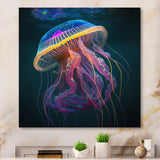 Radiant Colorful Deep Sea Jellyfish - Jellyfish Large Canvas Wall Art
