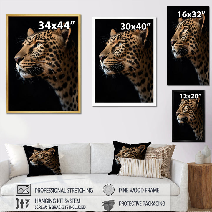 Stunning Portrait Of Leopard Wildlife - Leopard Living Room Wall Art