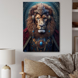 Majestic Lion Portrait Ancient King - Lion Canvas Wall Art