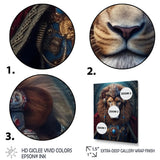 Majestic Lion Portrait Ancient King - Lion Canvas Wall Art