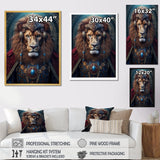 Majestic Lion Portrait Ancient King - Lion Canvas Wall Art