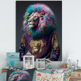 Cool Lion With Flamboyant Sweater - Blue Lion Wall Art