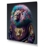 Cool Lion With Flamboyant Sweater - Blue Lion Wall Art