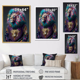 Cool Lion With Flamboyant Sweater - Blue Lion Wall Art