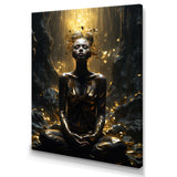 Mystical Woman Meditating Sunny Enchanted Forest - Lion Bedroom Wall Art