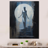 Full Moon Woman Descending Stairs Vintage - Lion Canvas Wall Art
