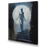 Full Moon Woman Descending Stairs Vintage - Lion Canvas Wall Art