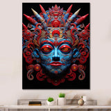 Traditional Mask In Red And Blu - Lion Wall Decor
