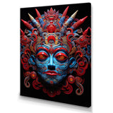 Traditional Mask In Red And Blu - Lion Wall Decor