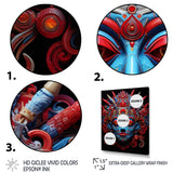 Traditional Mask In Red And Blu - Lion Wall Decor