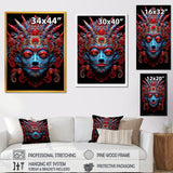 Traditional Mask In Red And Blu - Lion Wall Decor