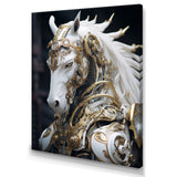 Portrait Of Futuristic White Horse - Lion Wall Art Prints
