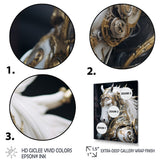 Portrait Of Futuristic White Horse - Lion Wall Art Prints