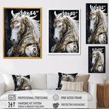Portrait Of Futuristic White Horse - Lion Wall Art Prints