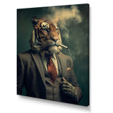 Stylish Lion In Suit Smoking - Lion Home Decor Art