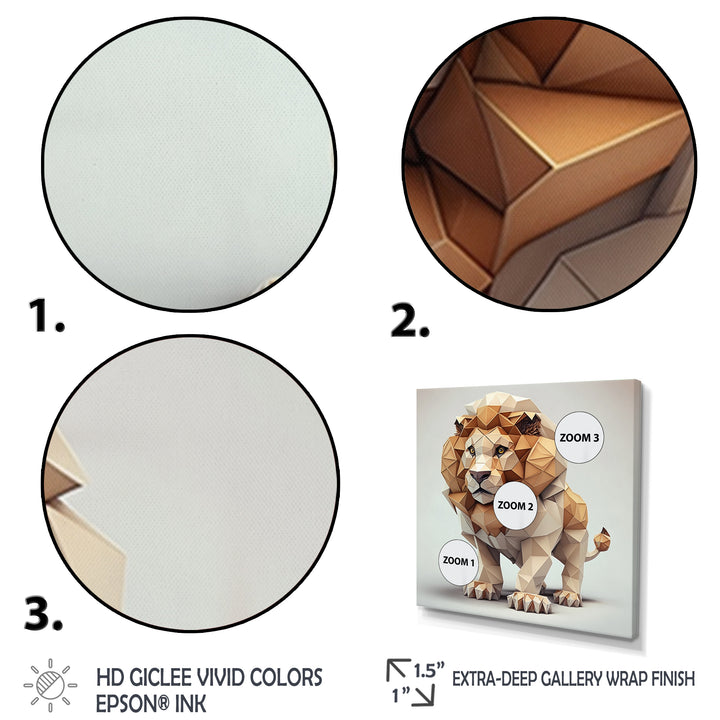 Cute Little Geometric Lion - Lion Bedroom Wall Art