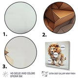 Cute Little Geometric Lion - Lion Bedroom Wall Art