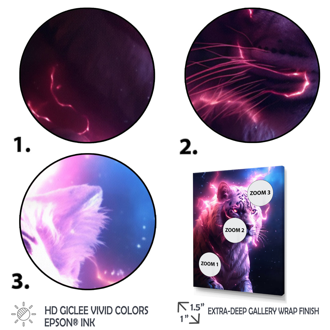 Pink Lightening Wild Tiger - Lion Wall Decor