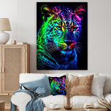Neon Portrait Of Wild Tiger - Lion Wall Art Prints