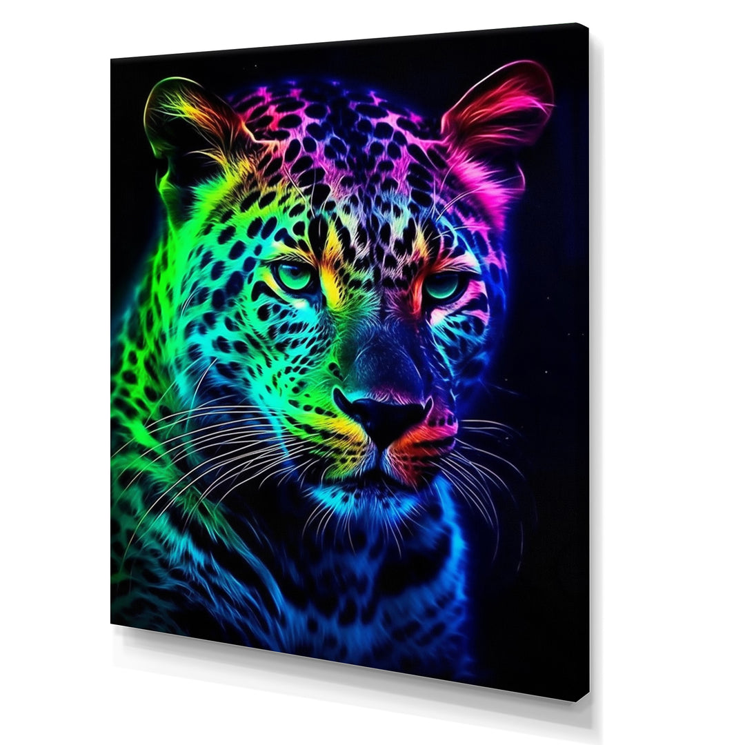 Neon Portrait Of Wild Tiger - Lion Wall Art Prints