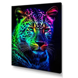 Neon Portrait Of Wild Tiger - Lion Wall Art Prints