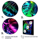 Neon Portrait Of Wild Tiger - Lion Wall Art Prints