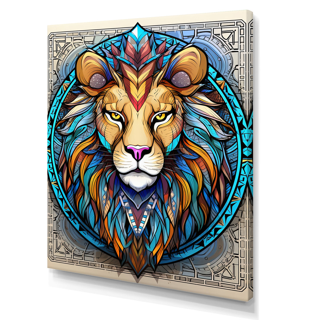 Portrait Of A Wild Lion Contemporary Illustration - Lion Home Decor Art