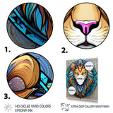 Portrait Of A Wild Lion Contemporary Illustration - Lion Home Decor Art