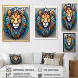 Portrait Of A Wild Lion Contemporary Illustration - Lion Home Decor Art