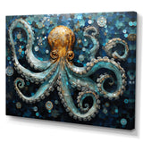 Portrait Of Blue Mystical Octopus Painting - Octopus Canvas Wall Art