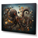 Portrait Of Brown Mystical Octopus Painting - Octopus Wall Decor