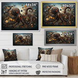Portrait Of Brown Mystical Octopus Painting - Octopus Wall Decor