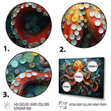 Portrait Of Orange Mystical Octopus Painting - Octopus Wall Art Prints