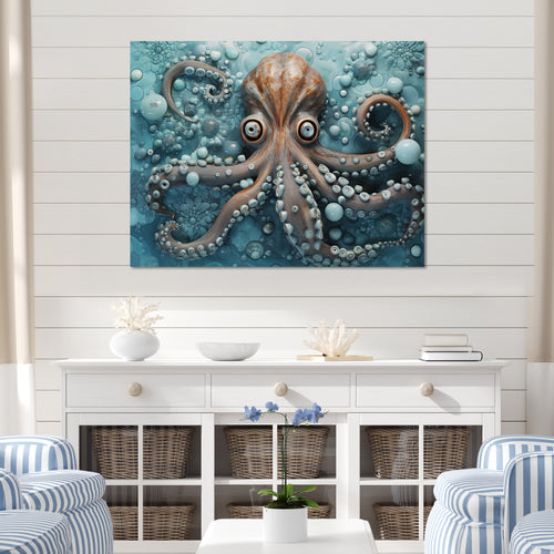 Portrait Of Mystical Octopus Painting - Octopus Wall Art Prints